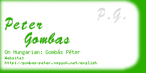 peter gombas business card