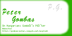 peter gombas business card